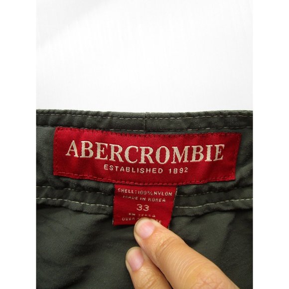 VINTAGE Abercrombie & Fitch Swim Trunks 33 Board Shorts Cargo Belted * - Picture 9 of 10